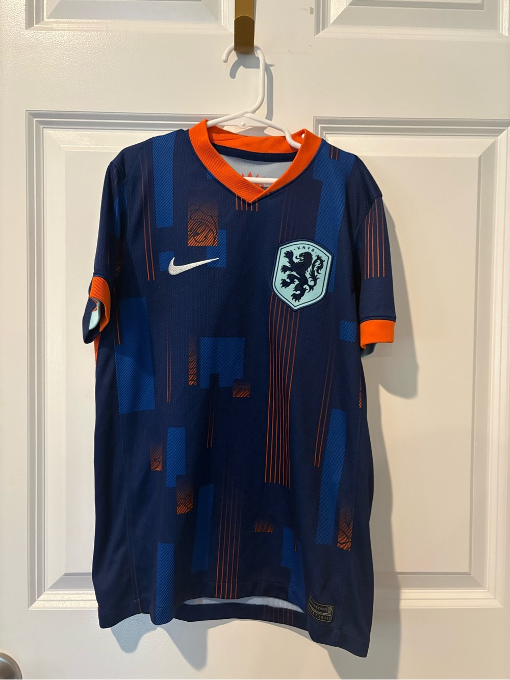 Nike Kids Navy and Orange Netherlands Soccer Jersey